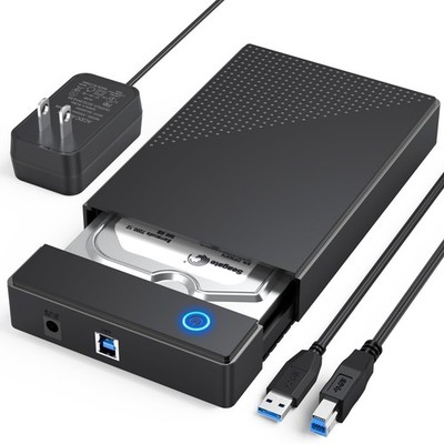 3.5 Hard Drive Enclosure, USB 3.0 Internal/External Hard Drive Case Lay-Flat ...