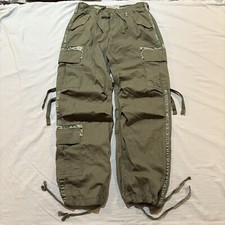 Vintage Y2K Abercrombie  Fitch Women's Army Green Cargo Parachute Pants Size 2R