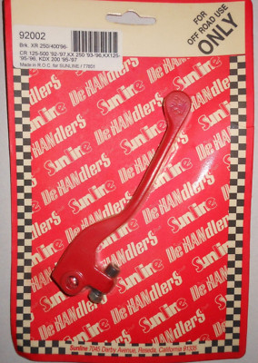 NOS Sunline Red Clutch Lever Fits: Honda 1996 XR 1992-1997 CR125-500 92002