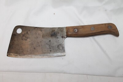 Vintage DUNLAP Meat Cleaver Butcher Knife 12''