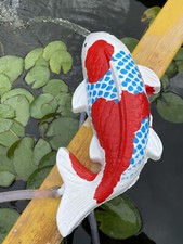 12"Concrete GOSHIKI Koi fish Fountain Pond Spitter Garden Statue (1/2" hose)