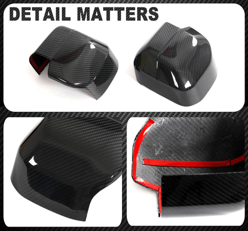 For Land Rover Defender 90 110 130 20UP Dry Carbon Side Mirror Cover Caps Add On - Picture 12 of 12
