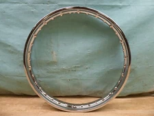 Vintage 1970's Takasago 17" Chrome Spoke Motorcycle Wheel Rim PL1040-BP3+