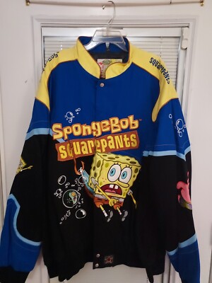 JH DESIGN SIZE 6X MEN SPONGEBOB SQUAREPANTS RACING JACKET | eBay