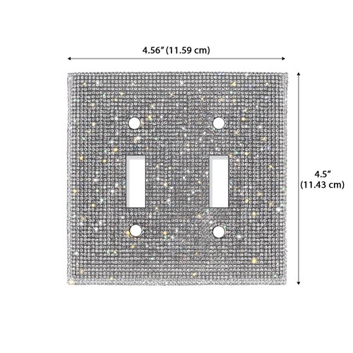 Cubierta de placa de pared interruptor basculante de salida de palanca dúplex brillante diamantes de imitación de 1 2 3 velocidades - Imagen 15 de 37