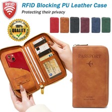 Men Women Passport Holder Wallet,RFID Blocking Travel Wallet,Document Organizer