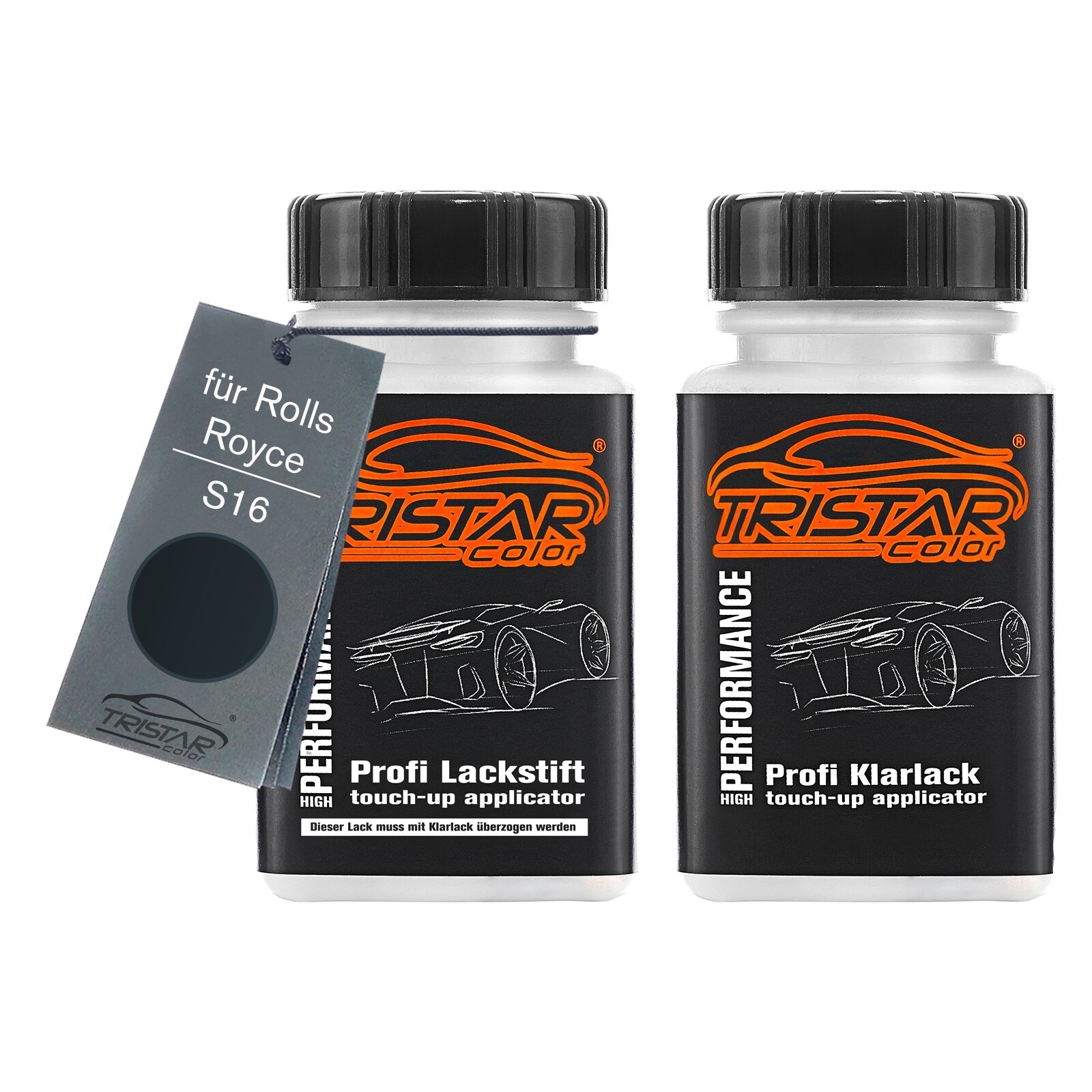 Autolack Lackstift Set FüR Rolls Royce S16 Black Emerald Metallic Basis Klarlack-image