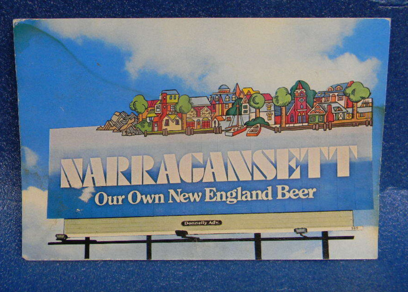  VINTAGE NARRAGANSETT BEER BILLBOARD POSTCARD CRANSTON RI DONNELLY ADVERTISING