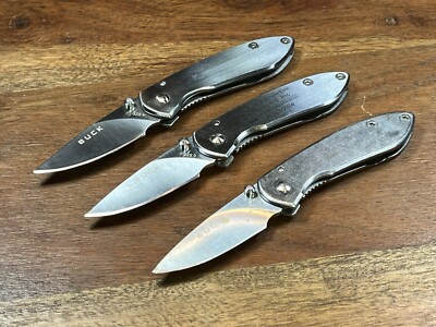 TSA CONFISCATED BUCK 325 Colleague Pocket Knife Frame Lock (Lot of 3)