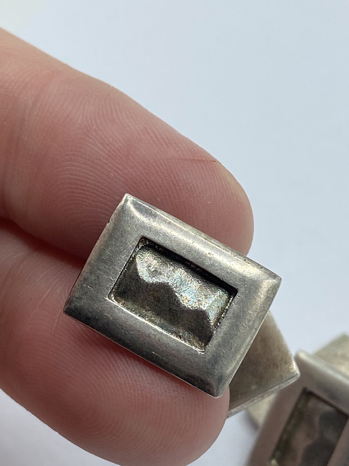 Vintage Silver Hallmarked Rectangular Shaped Cuff… - image 6