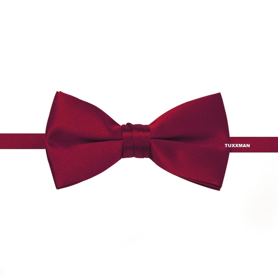 New Mens Red Satin Tuxedo Vest Bow Tie Real Pockets MADE IN USA Best Quality - Image 2 of 3