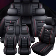 New Hot Car Seat Covers 5-Seats Deluxe PU Leather Protectors Full Set Protector