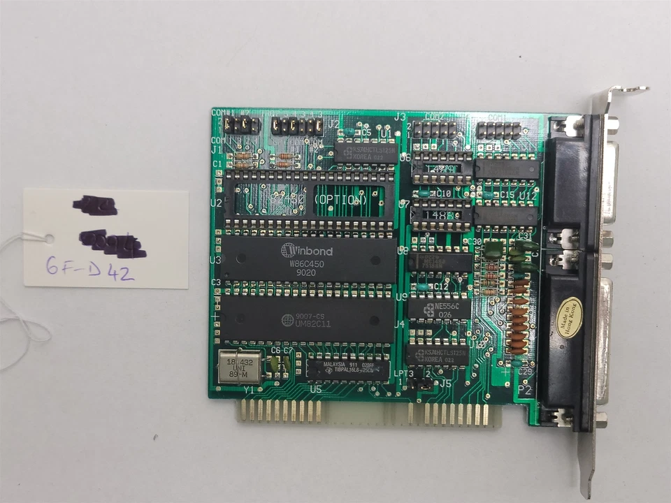 ISA Controller 8-Bit Card for Printer and Game , W86C450 , UM82C11 - Image 2 of 4