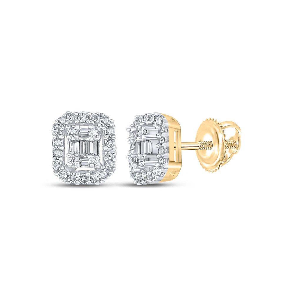 Mens baguette earrings deals