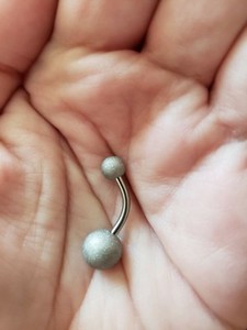 NWOT Silver Sparkle Matte Sandblasted Finish Belly Button Ring Curved Barbell