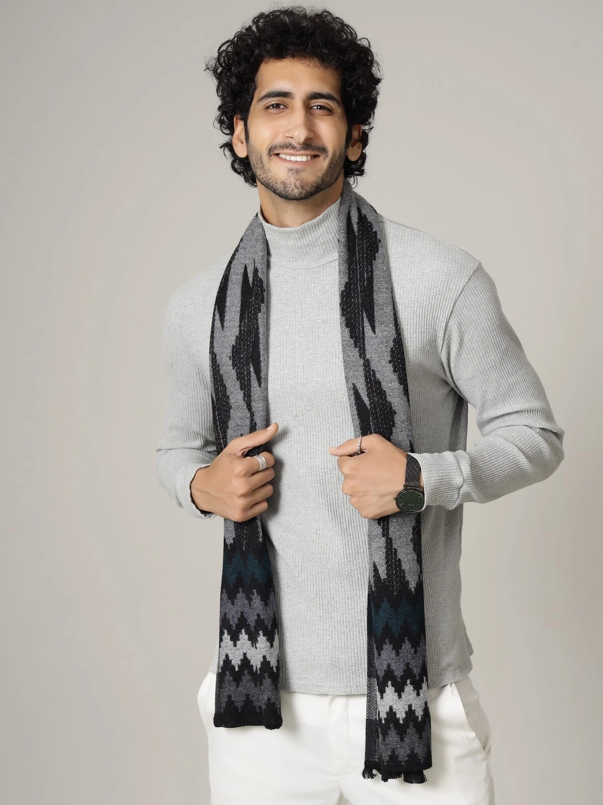 Winter Men Warm Scarf Neck Protection Cover Soft Autumn Gift Luxury Wool Scarves