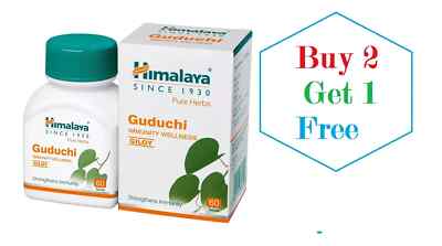 Himalaya Guduchi 60 Tabs 1 Box Buy 2 Get 1 Supports Immune Health 09/2027