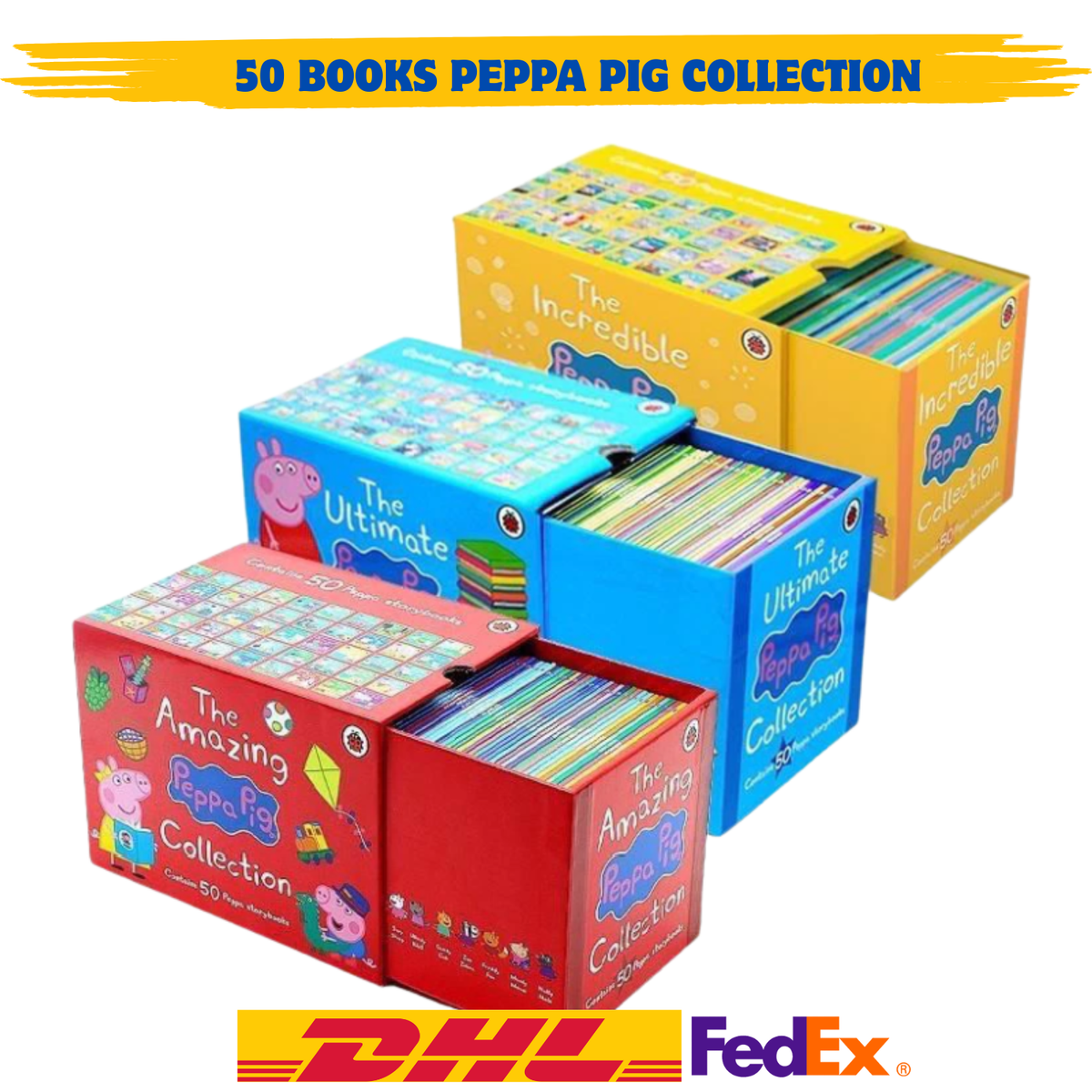 The Peppa Pig Collection 50 Books Box Set By Ladybird-Ages 4+ NEW
