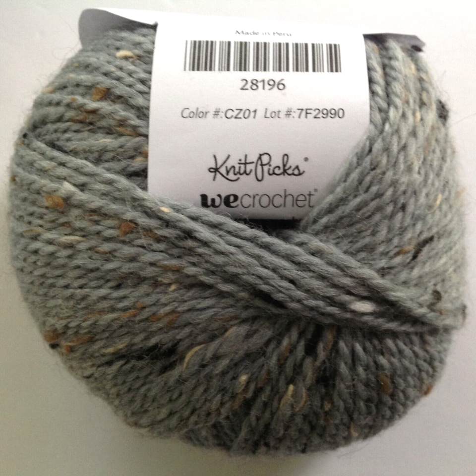 Knit Picks City Tweed DK Yarn Harbor Seal Grey Wool Alpaca Tweed Mix 6