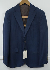 Men Suitsupply Blazer Lazio Pure Wool Blue Vitale Barberis Size EU52 UK/US42