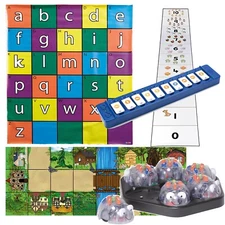 Blue Bot Coding Toy Robot with 3 Activity Play Mats and FREE TacTile Code Reader