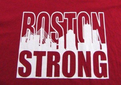 BOSTON STRONG City Skyline Marathon Support Red SS T Shirt Size XXL