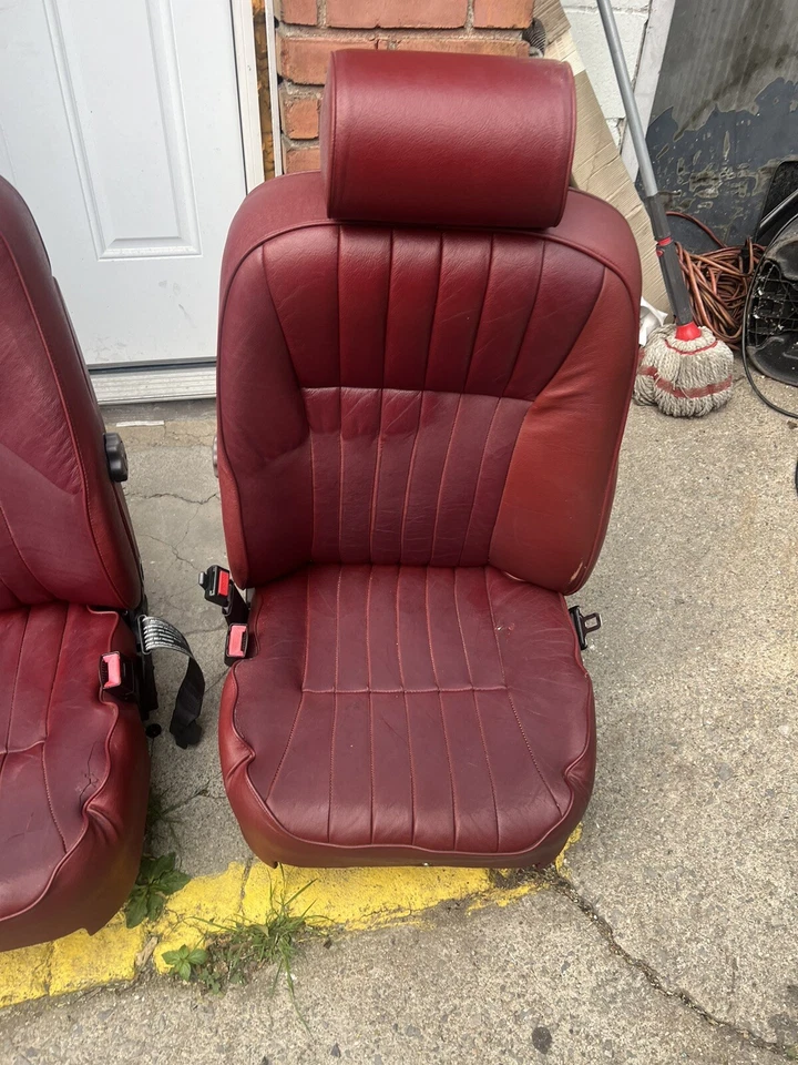 Jaguar XJ6 1989-1994 JUEGO COMPLETO GENUINO DE ASIENTOS DELANTEROS Y TRASEROS DE CUERO ROJO OEM Foto 2 de 4