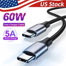 60W USB-C to USB-C Cable Fast Charger lot PD Nylon Cord For iPhone 17 16 Samsung
