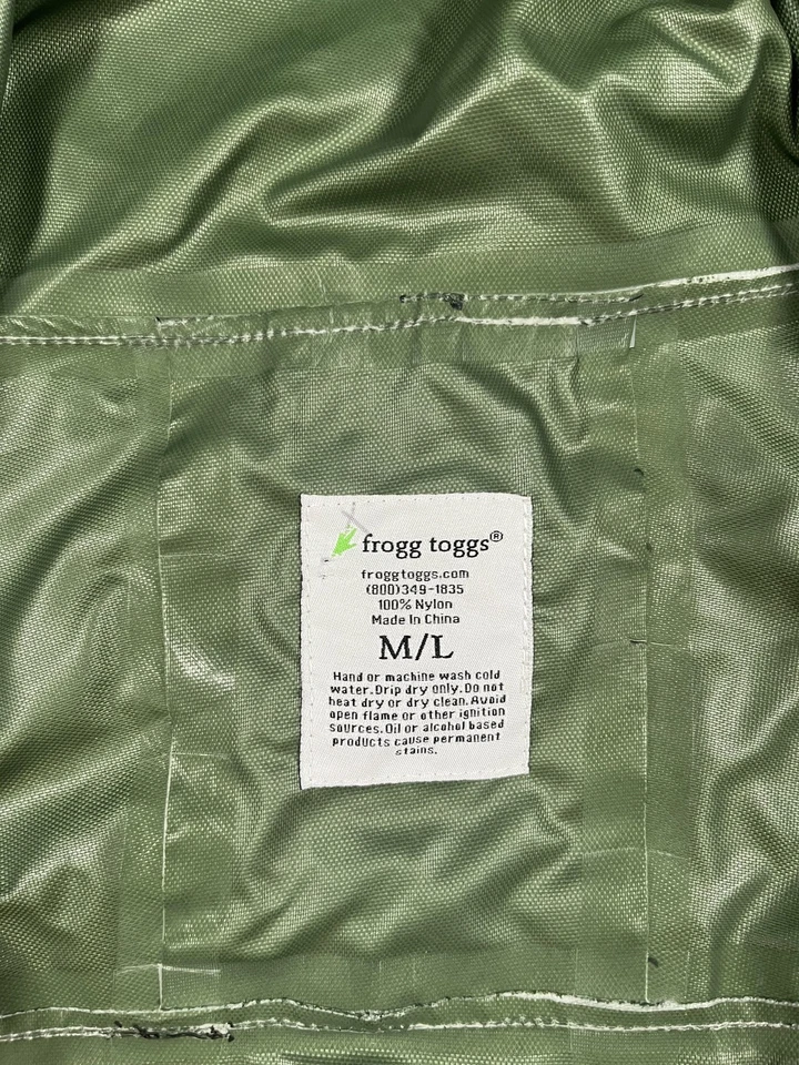 Chaqueta Frogg Toggs Para Hombre M/L Verde Con Capucha Lluvia Cortavientos Nylon Exterior Foto 3 de 4
