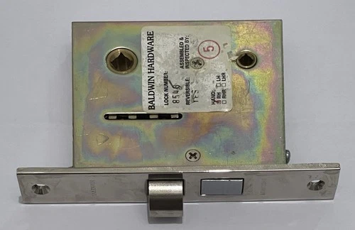 Baldwin 8545 RH Privacy Mortise Lock Small Case Lever x Lever 2-1/2” Backset