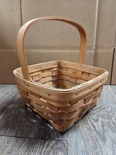 Longaberger Berry Basket Signed 1987 Square Swing Handle 8-3/4" Vintage