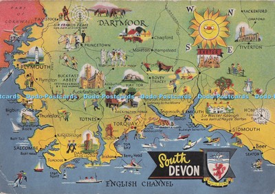 D280645 South Devon Dartmoor English Channel Map E T W Dennis and Sons Ltd Newco