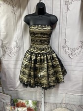 Jessica McClintock Gunne Sax Strapless Lace Prom Dress Gothic Y2K Tulle 1/2