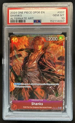 2024 One Piece Wings of The Captain Shanks Super Rare Alt Art #OP06-007 PSA 10