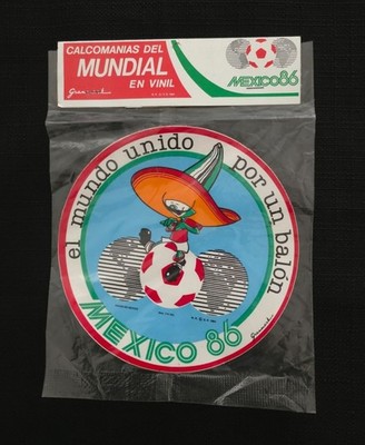 NEW 1986 FIFA World Cup Mexico ''El Mundo Unido Por Un Balón'' Pique Vinyl Decal