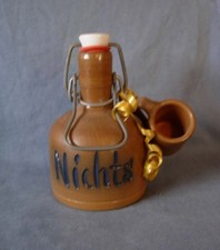 Steingut  Schnaps - Flasche "Nichts"   - Für Jagdzimmer / Berghütte