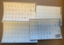 FRENCH QWERTY Keyboard Stickers Transparent - 50pcs Blue , Red, Yellow ,White 