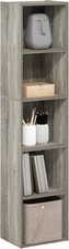Book Shelf 5-Tier Modern Bookshelf Open Shelves Bookcase 9 x 12 x 52 Durable