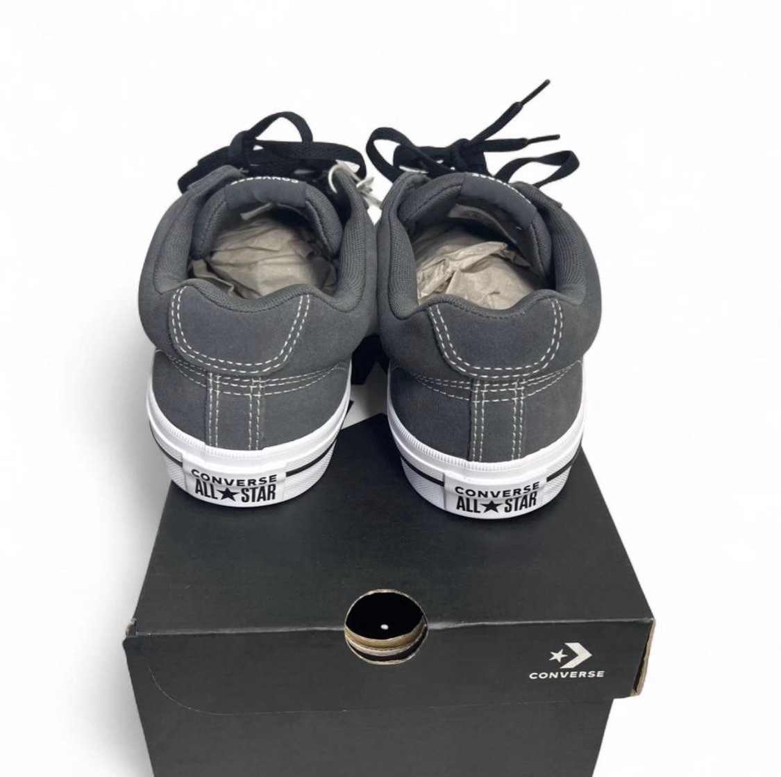 Converse Sport Casual Low Top Suede Sneakers Dark Gray White Men’s 10 New  thumbnail 4