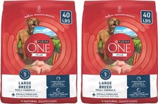 Set 2 Purina ONE +Plus Natural Large Breed Chicken Muscle Dog Food,80lb total 1.07 per pound