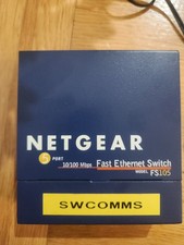 Netgear FS105 V2 5 Port 10/100 Fast Ethernet Switch - With Power Supply - Tested