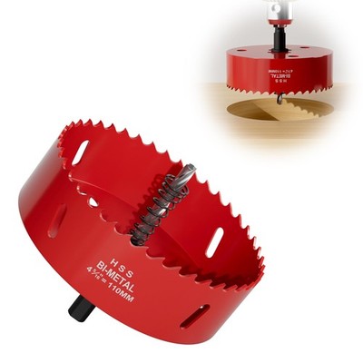 4-5/16'' (110mm) Bi-Metal M42 High Speed Steel Hole Saw with Pilot Drill Bit, ...