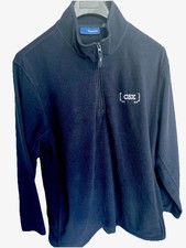 Reebok Fleece Sweater Mens Sz XL Black 1/4 Zip Pullover Sweatshirt Running Gym