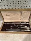 Towle Sterling Silver Carving Set 5 Piece Set In Wood Box 2 Forks 3 Knives