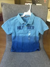 Tommy Hilfiger Short Sleeve gradient striped Polo Shirt Blue 3T New with tag