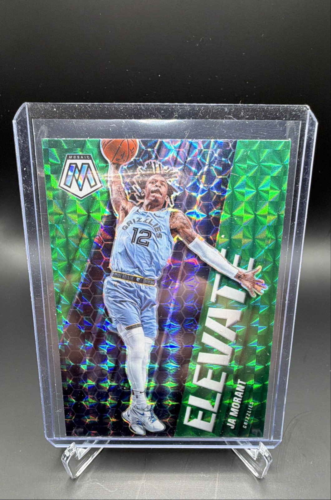 2020-21 Panini Mosaic - Elevate Ja Morant #13 Green Mosaic Prizm