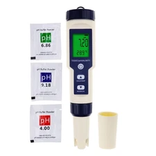 5 in 1 Digital pH Meter with TDS/EC/Salinity/Temperature Measurement Waterpro...