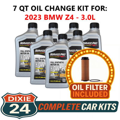 Fits: 2023 BMW Z4 3.0L 6,000 Mile Synthetic Oil & Filter Kit (0W-20)