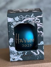 Harrods 2025 Teal / Pale Blue Christmas Bauble New Unopened