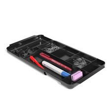 Expandable Plastic Drawer Organizer, 7-Compartment, Black